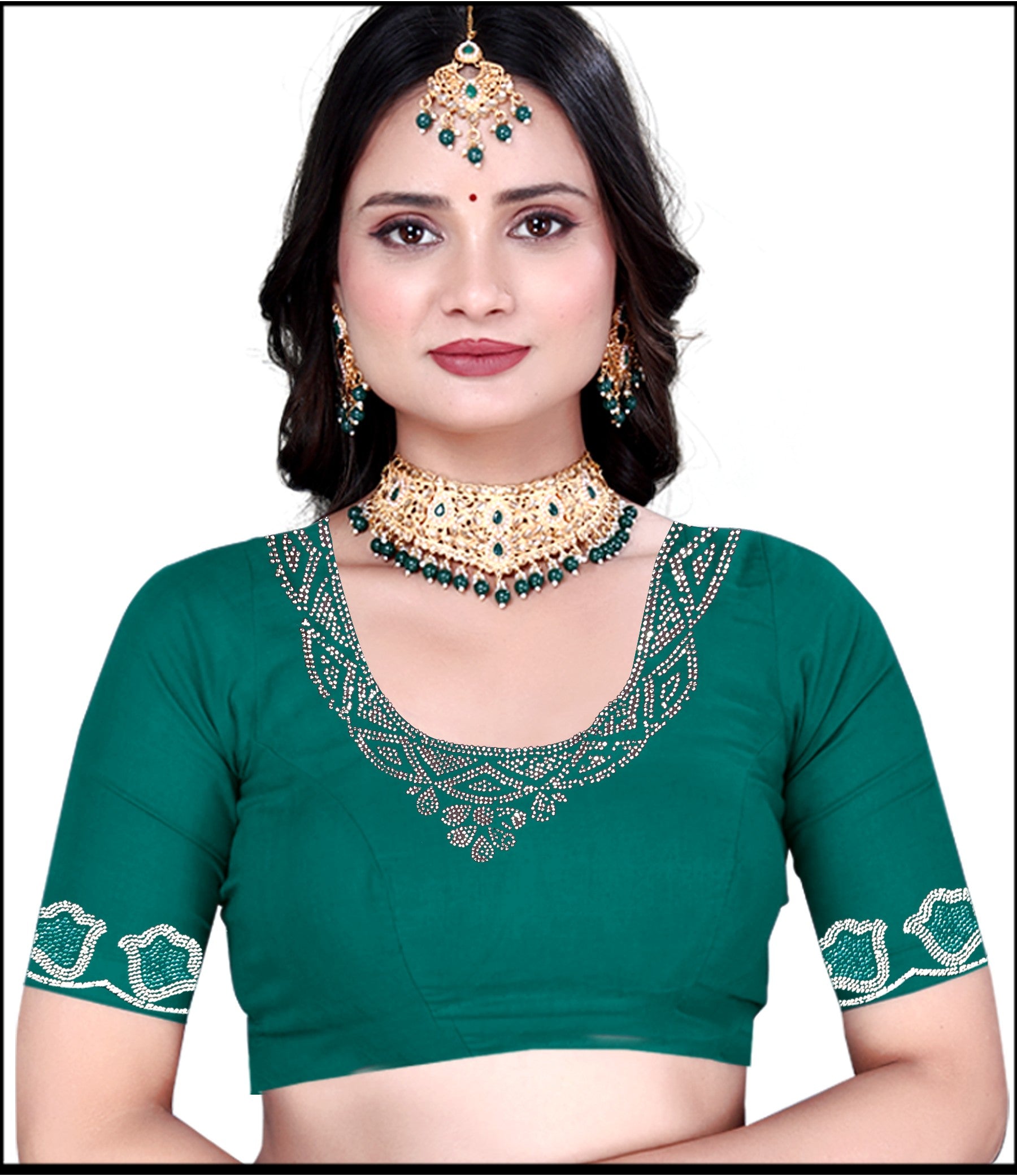 fenddy-satin-silk-saree-jarkan-work-Peacock Green