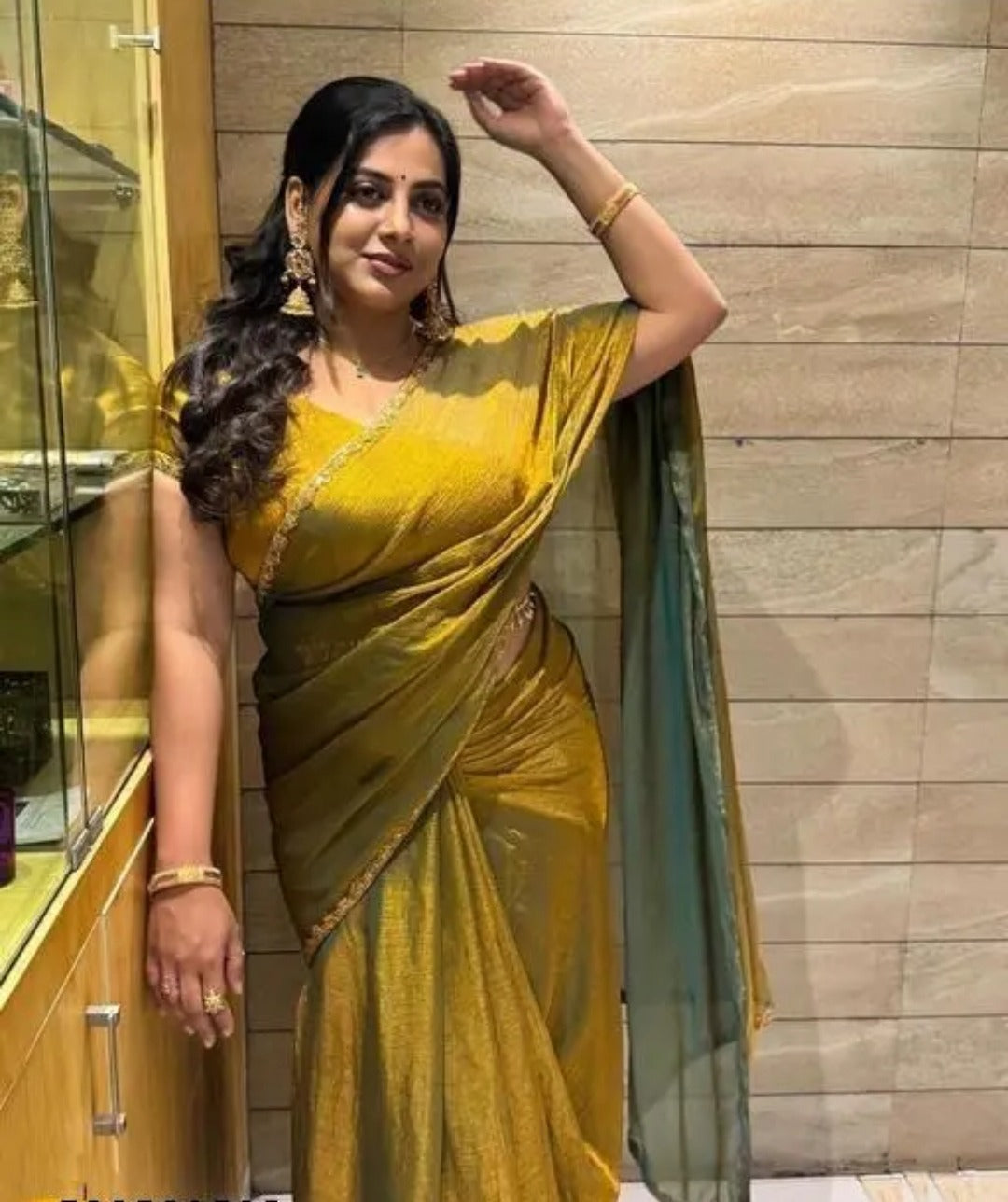 N C Silk Bollywood Saree with Running Blouse & Lace Border Design